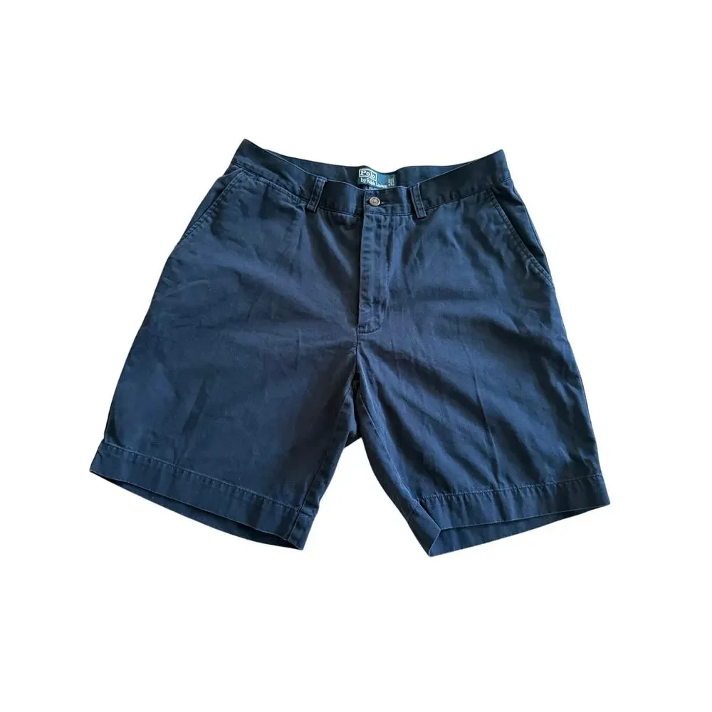 Vintage Polo Ralph Lauren Prospect Shorts 33 Navy Blue Cotton Chino Preppy